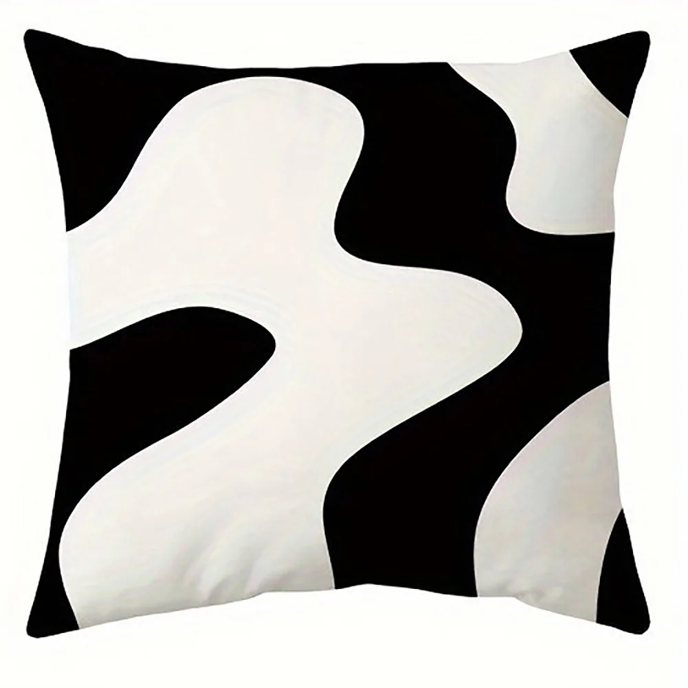 

Абстрактная черная белая наволочка из полиэстера