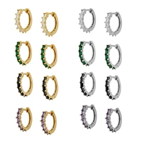 crystal hoop earrings 925 sterling silver ear needle zircon round circle earrings for women fashion jewelry gifts