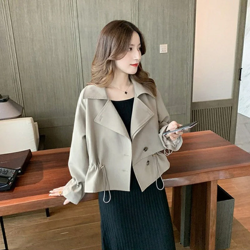 

Короткий тренчкот, Женский офисный дизайнерский ветрозащитный женский тренчкот, ветровка в уличном стиле, корейские модные куртки, Casaco ...