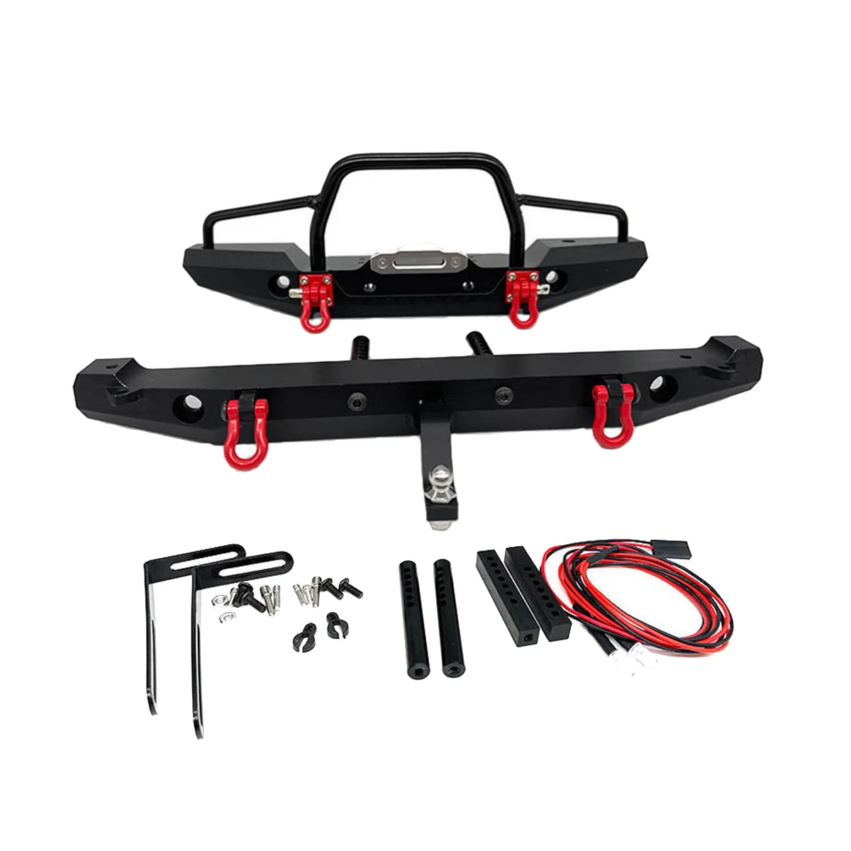 

Metal Front&Rear Bumper with LED Light for 1:10 RC Crawler Car Trx4 Axial SCX10