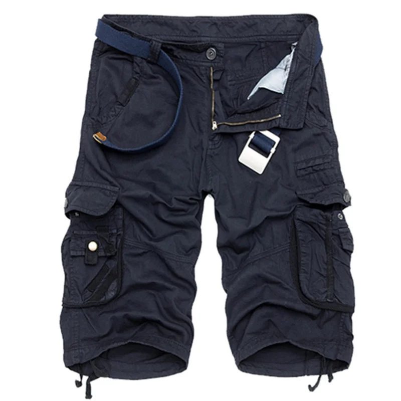 

2022 Summer Cotton Caro Sorts Men Fasion Multi Pocket Solid Color Causal Sorts Mens Loose Outdoor MID Caro Sorts No Belt