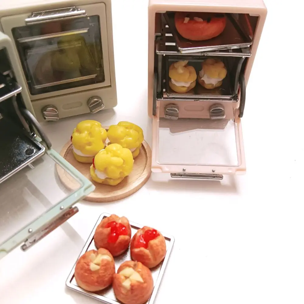 

Miniature Microwave Oven 1/6 Scale Dollhouse Mini Cheese Bread Puff for Blyth BJD Doll House Kitchen Play Toys Accessories