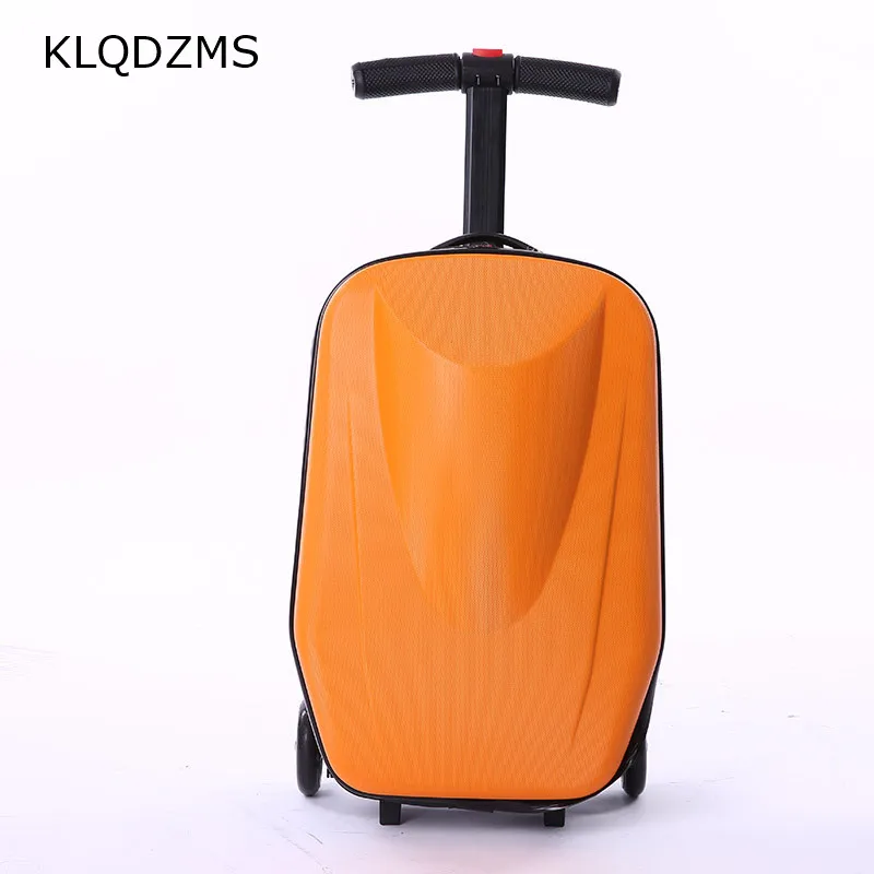 KLQDZMS New Men And Women 20 Inch Scooter Luggage with Wheels Skateboard Rolling Trolley Suitcase Arrest Boarding Password Case