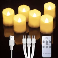 6pack led flameless candle tea lights charging candles lamp remote fake flame timer tealight home wedding birthday party decor