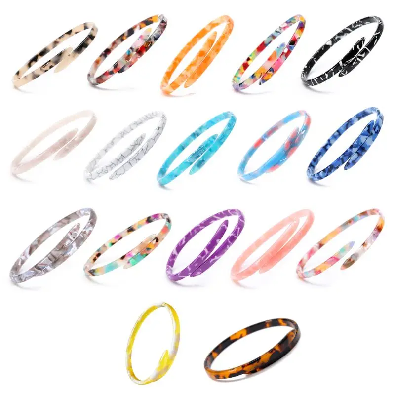 

Women Fashion Bracelet New Acetate Acrylic Trend Leopard Open Bracelets Adjustab 264E