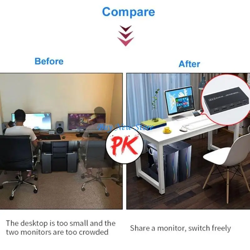 Фото Заглушки 20ce и воспроизведение 2PORT HDTV KVM Switcher с HDCP 1.4, поддержка USB Hubs для мониторинга хостов. Общие клавиатуры, №1
