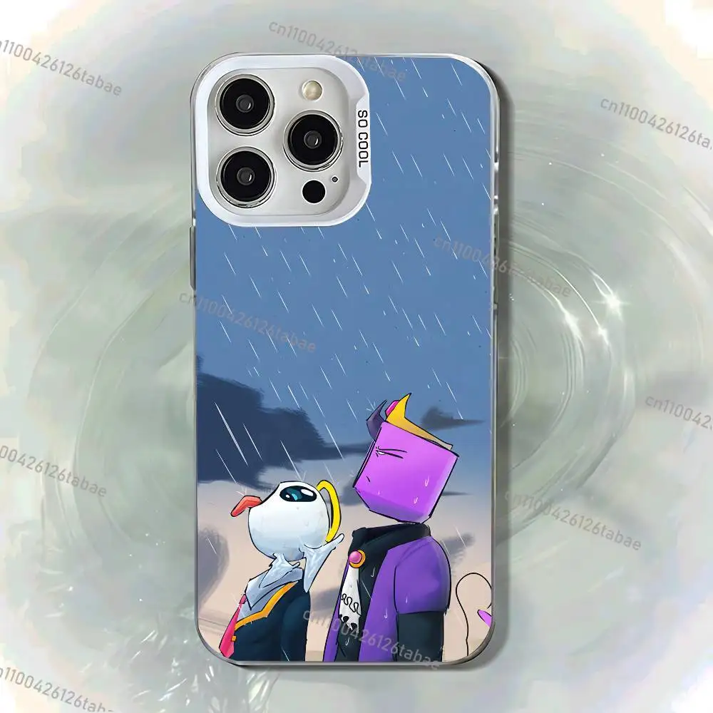 Фото Матовый противоударный чехол Cartoon Wemmbu Eggchan Tax Duo для iPhone 17, 16, 15, 14, 13, 12, 11, Mini, Pro, E, MAX, белый, матовый, цвета конфет. №5