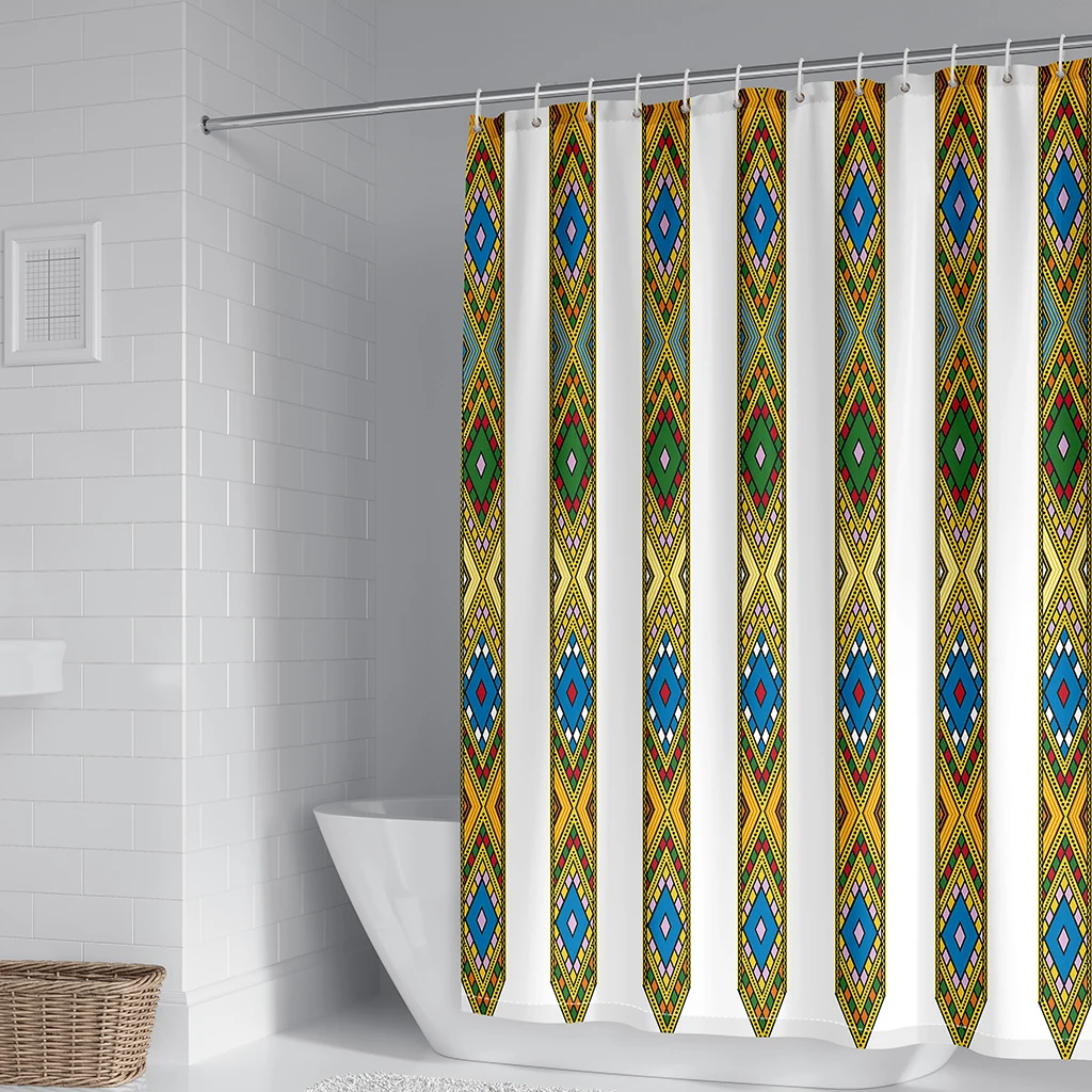 

Роскошная Водонепроницаемая Моющаяся Ткань Saba, аксессуары для ванной комнаты, шторы для душа из полиэстера с 12 крючками