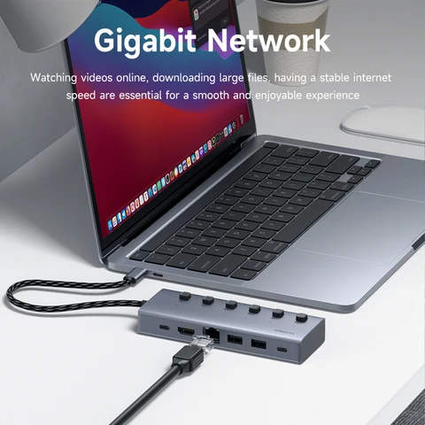 Hagibis USB C HUB с индивидуальными переключателями