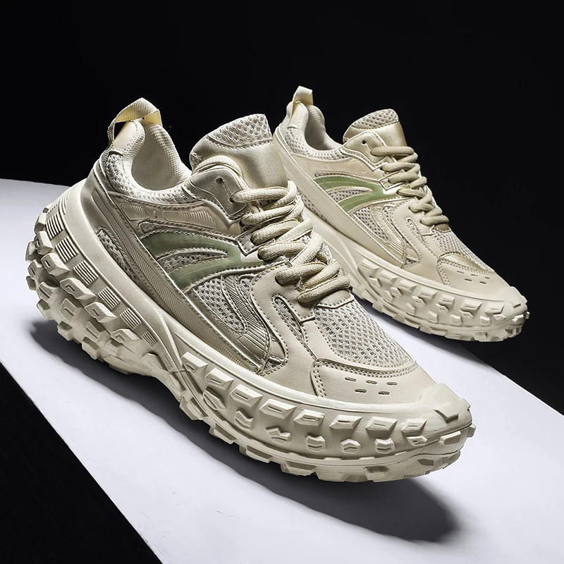 

New Arrival Men Tire Sneakers Shoes Mesh Thick Bottom Fashion Clunky Shoes Size 39-44