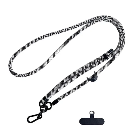 Нейлоновый ремешок для телефона, длина 150 см, регулируемый съемный шейный шнур, уличный универсальный ремешок через плечо, зажим для карт для мобильного телефона