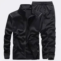 new mens sportswear spring cotton jacket sports pants 2 pieces casual sports suit zipper clothes brand slim fit jogging wear