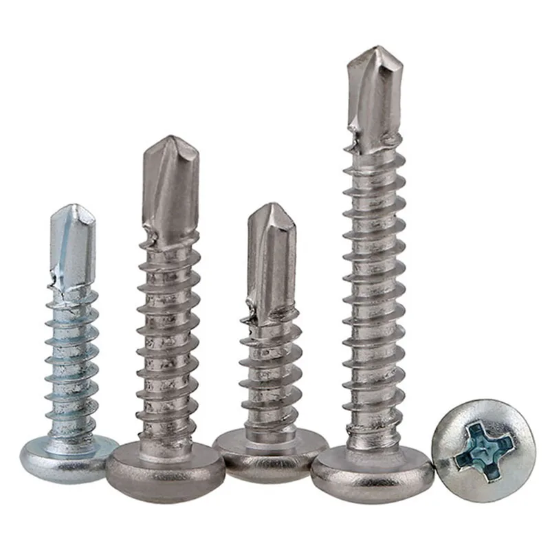 

3/5Pcs 410 Stainless Steel Self Tapping Screw M4.2 M4.8 Round Pan Head Self Drilling Screws Cross Recessed Drill Tail Screws