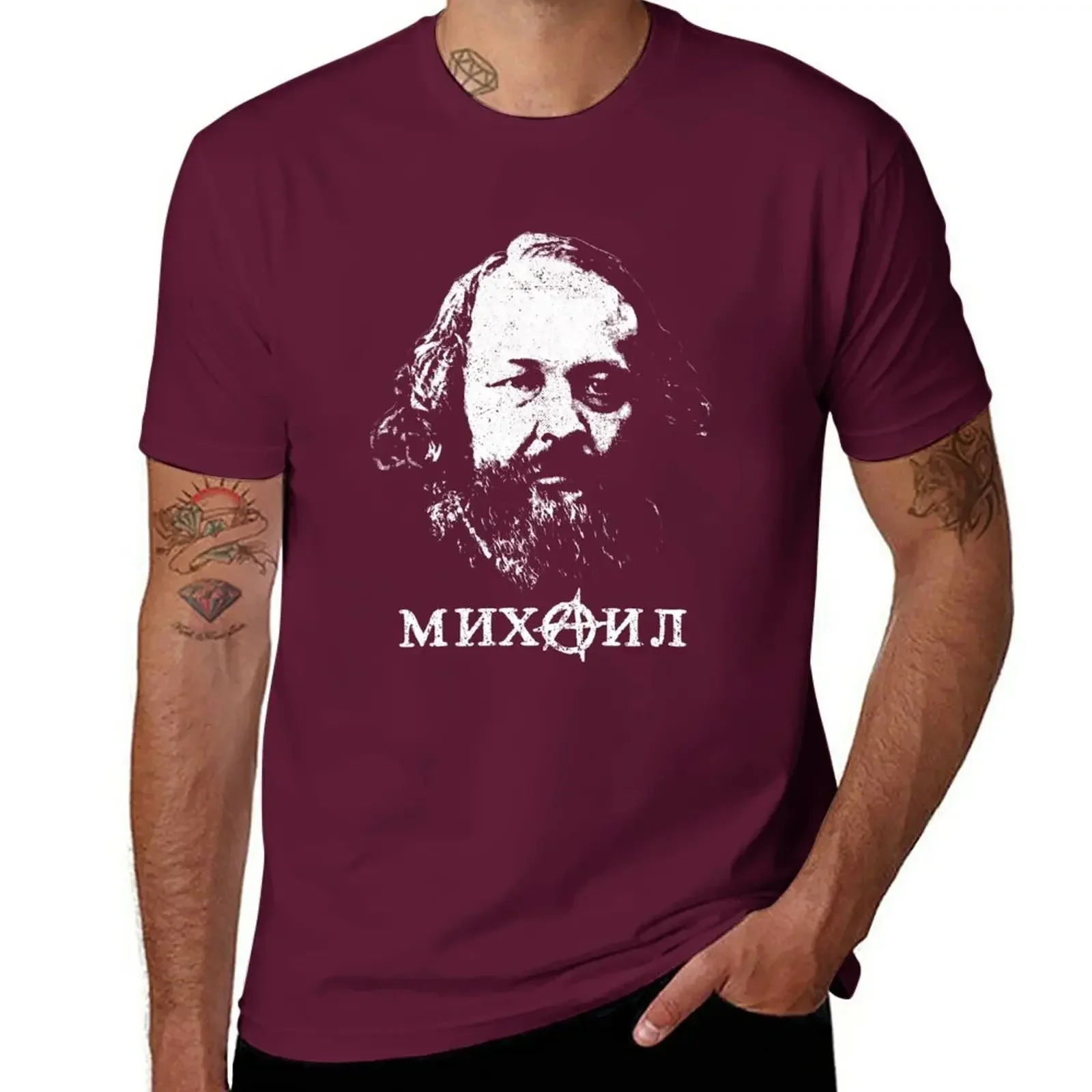 Новинка футболка Bakunin с изображением отца анархизма аниме одежда для мальчиков