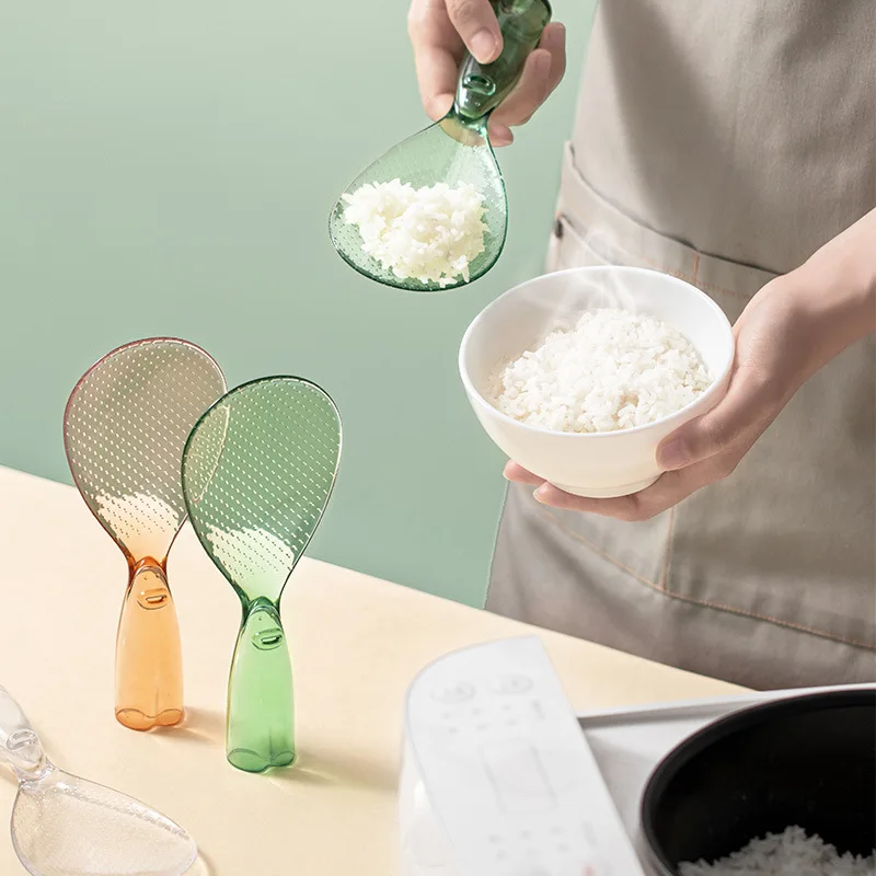 

Non-Stick Can Stand Up Rice Shovel Plastic Long Handle Rice Cooker Rice Spoon High Temperature Resistance Rice Shovel Kitchen