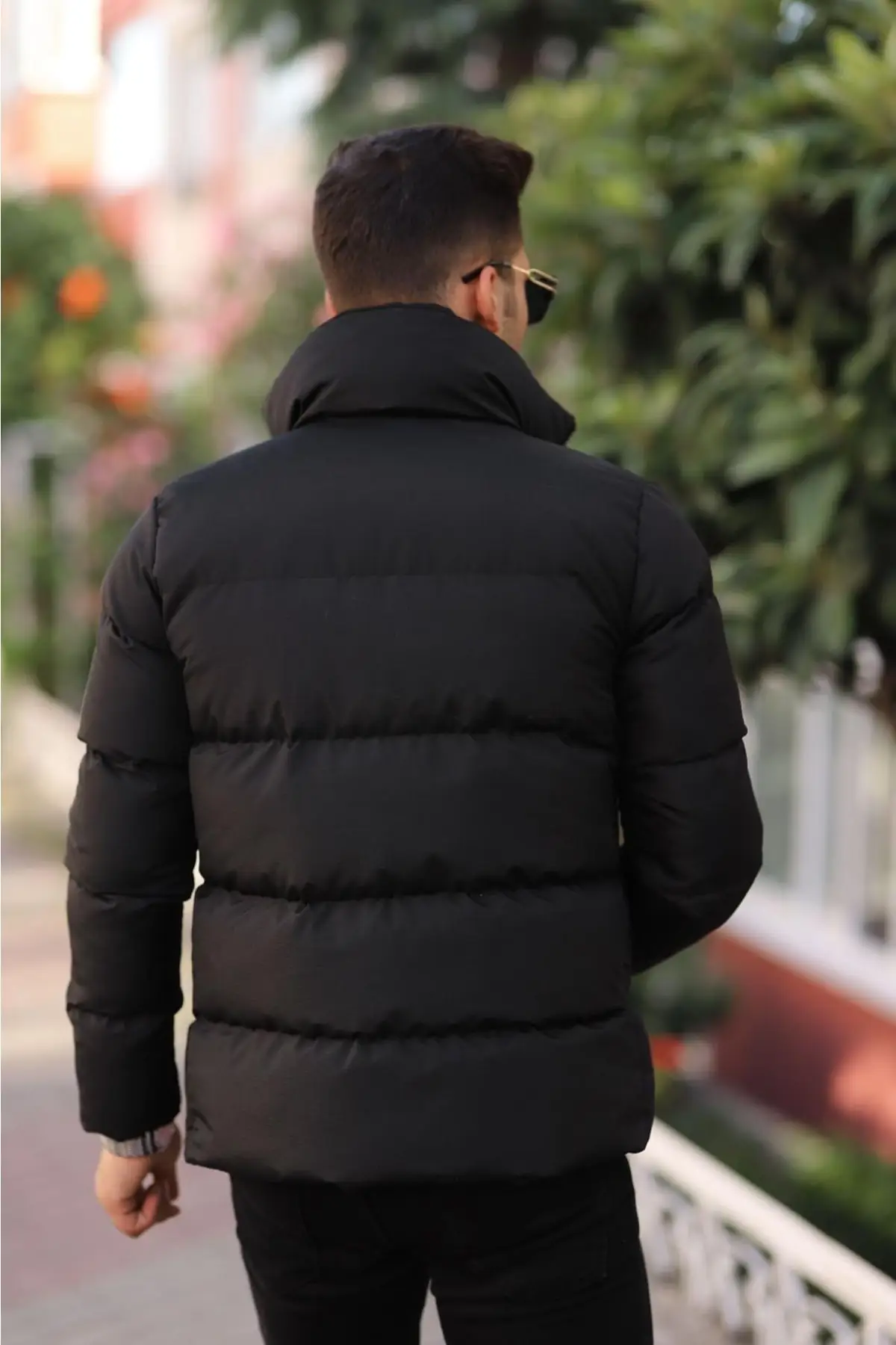 Stand Up Collar Double Zipper Men's Inflatable Jacket