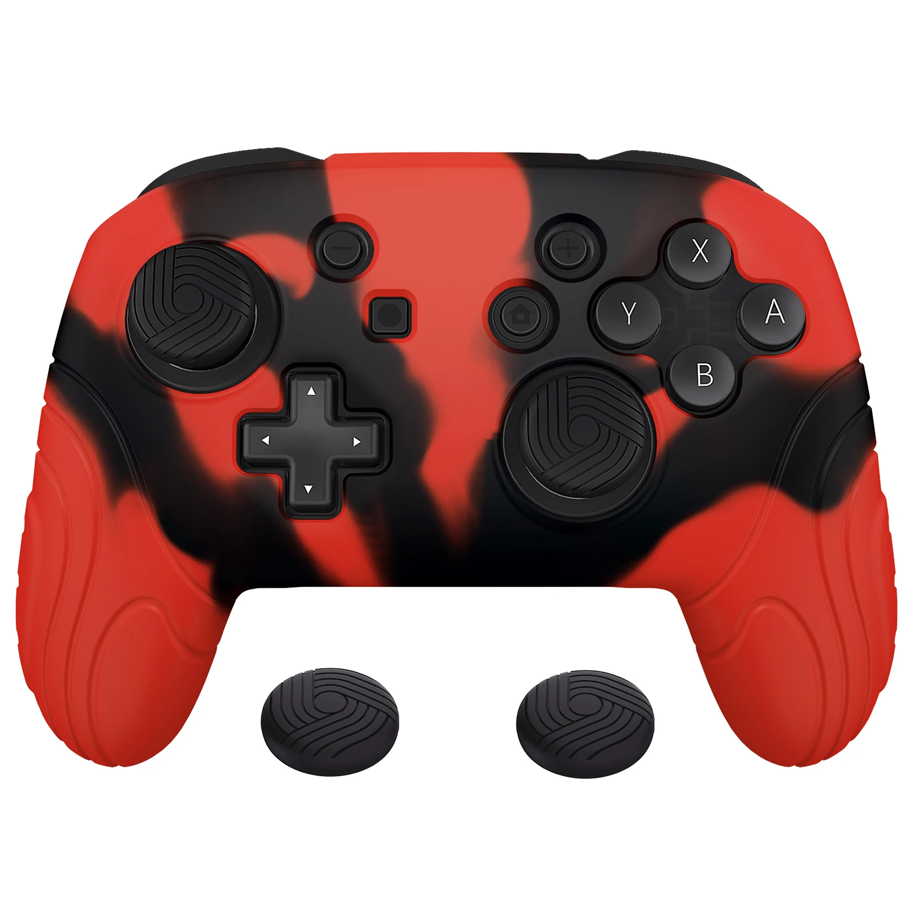 

PlayVital Samurai Edition Ergonomic Silicone Skin Protective Case for Nintendo Switch Pro Controller with Thumb Grips - Red