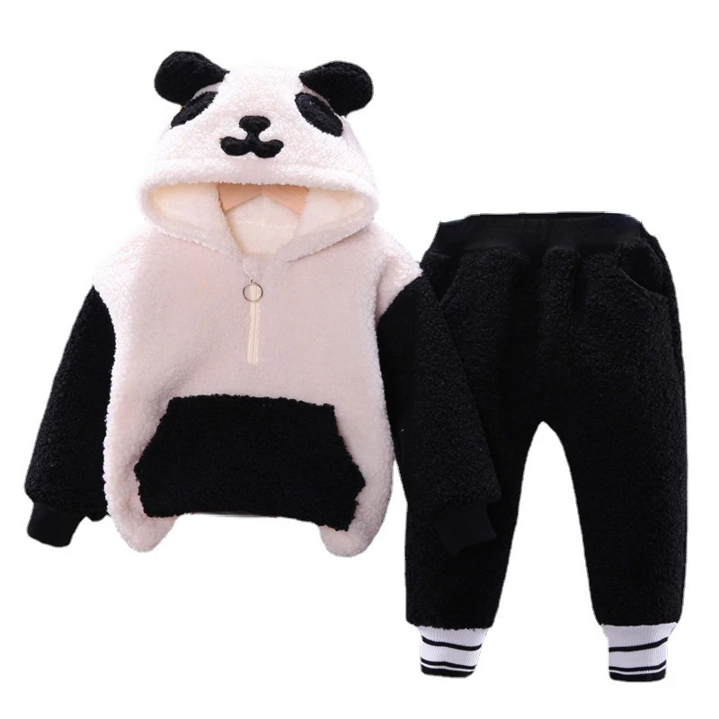 

New Winter Baby Girls Clothes Children Boys Fashion Thick Hoodies Pants 2Pcs/Sets Toddler Casual Cotton Costume Kids Tracksuits