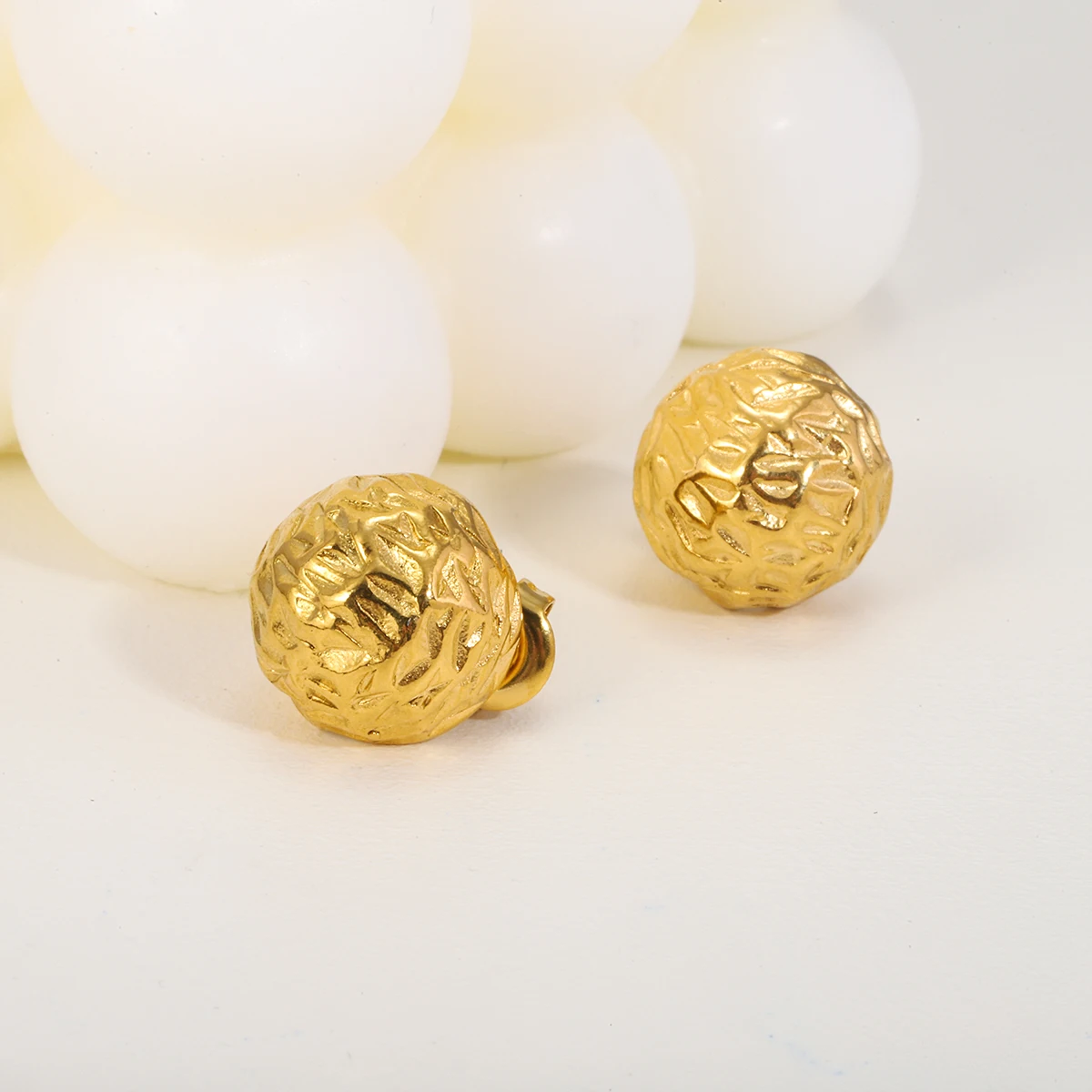 Гипоаллергенные позолоченные серьги из нержавеющей стали в стиле