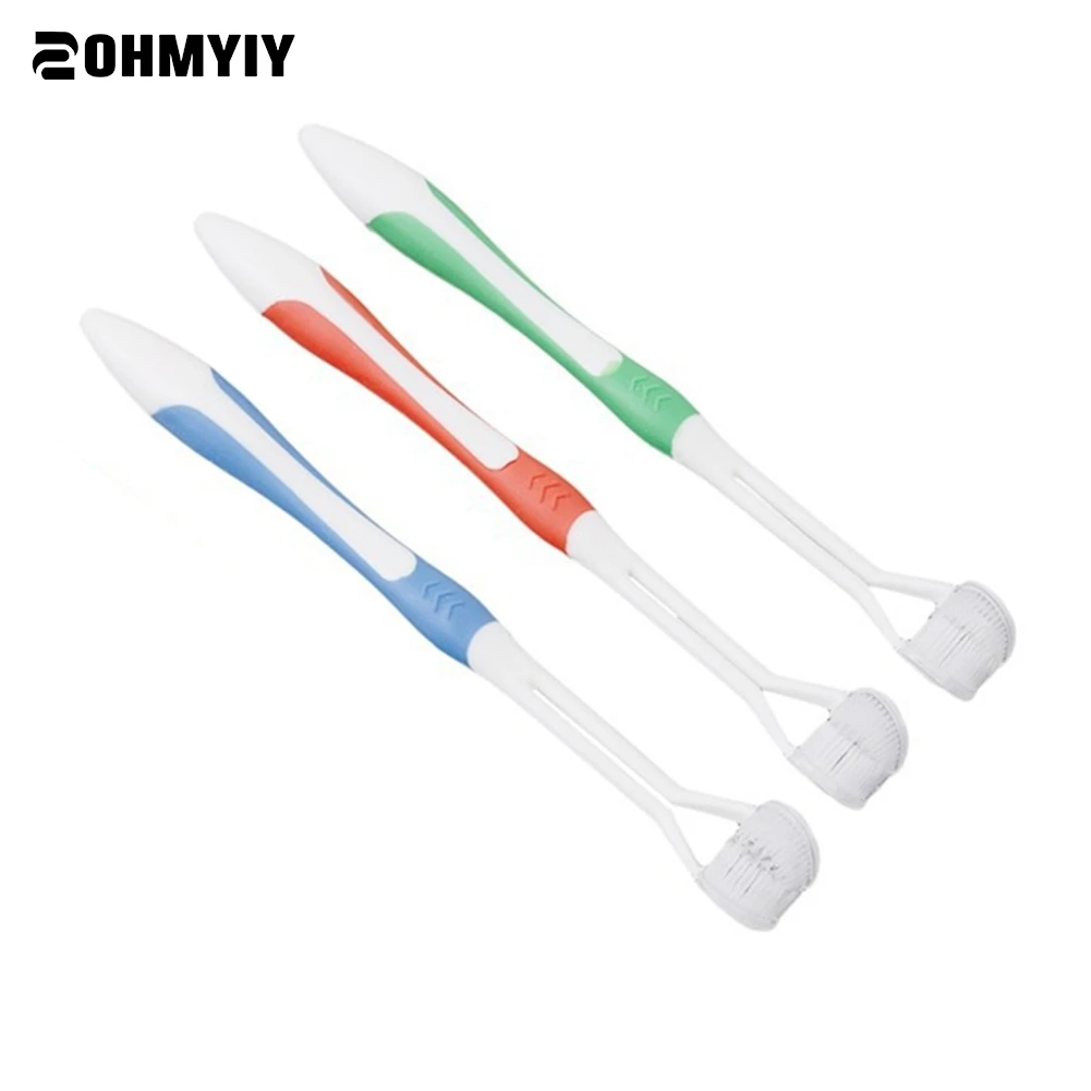 1 шт. трехсторонняя зубная щётка для взрослых с мягкой силиконовой щетиной
