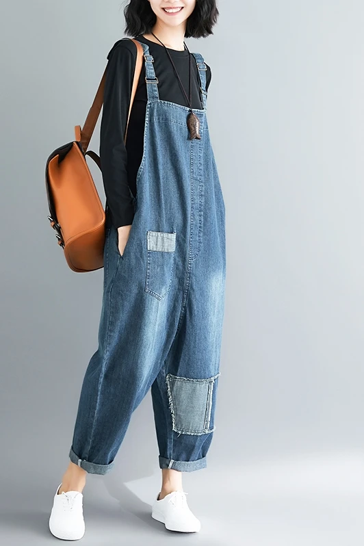 Длинные Комбинезоны женские комбинезоны с заниженной мотней мешковатые