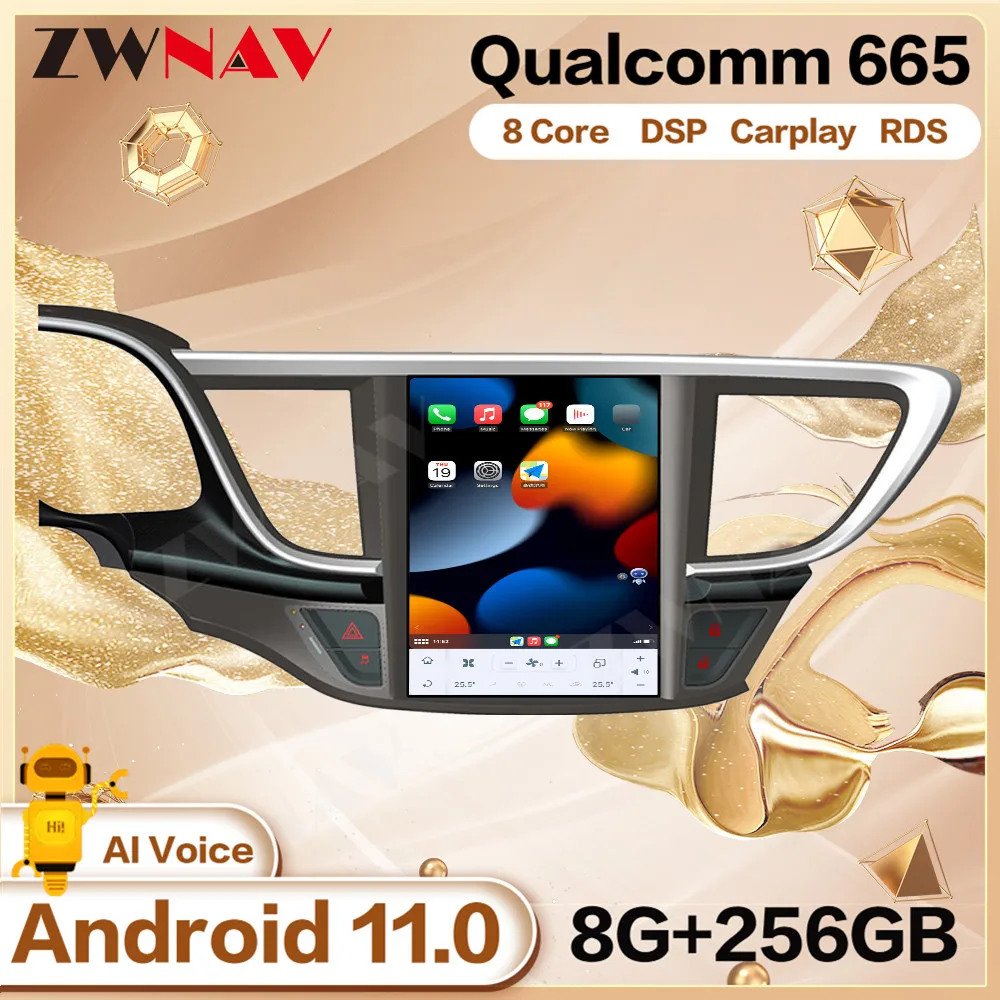 Автомобильный мультимедийный плеер Qualcomm Tesla Screen Android 11 для Buick Excelle XT 2015 GPS аудио