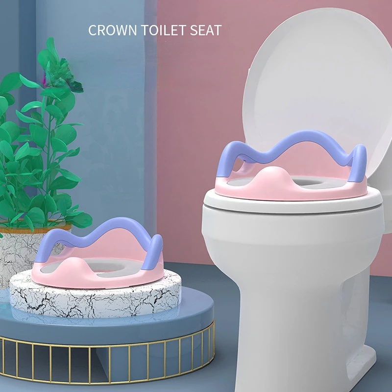 

Large Baby Child Toilet Seat Toilet Female Baby Child Boy Seat Cushion Potty Cover Ladder Girl Toilet Home Crown Toilet Seat