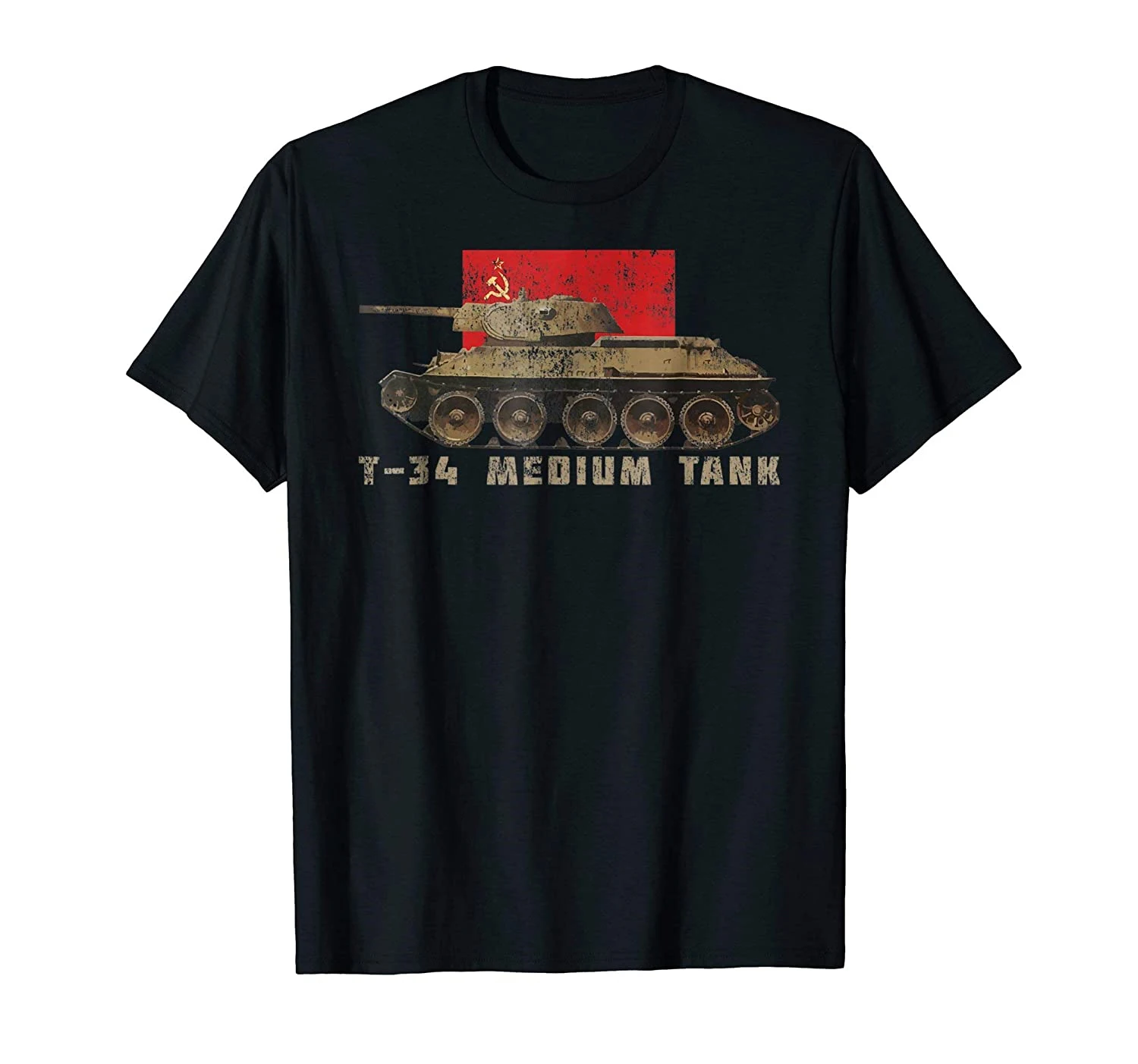 T34 Russian Tank Tshirt Gift Men Cotton Tees Tshirt Harajuku Streetwear