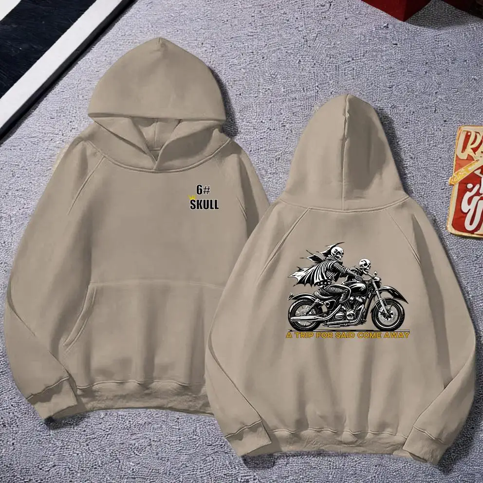 Толстовка мужская с принтом черепа Свободный свитшот уличный пуловер в стиле