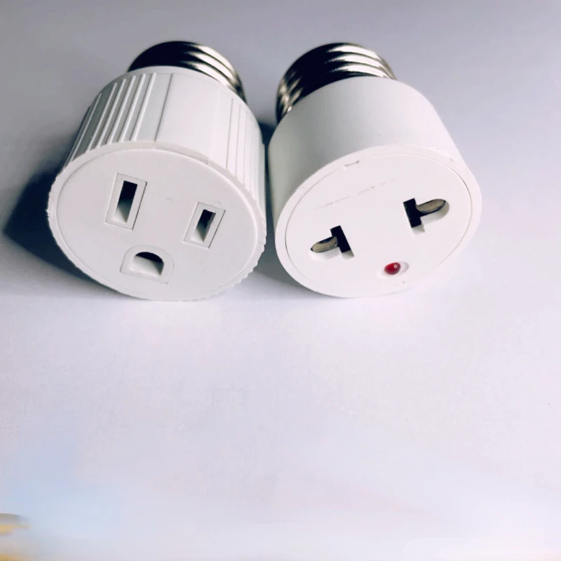 E26 E27 Bulb Socket Adapter Polarized Light Outlet To 2 3 Prong EU US Plug Converter with Indicator PBT Flame Retardant Material