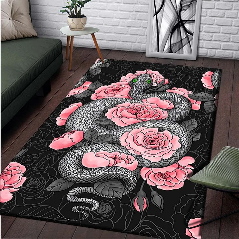 

Ужасный Змеиный ковер для гостиной, коридора, украшения дома, противоскользящий напольный коврик, нескользящий дверной коврик для ванной, Подростковый милый Декор для комнаты