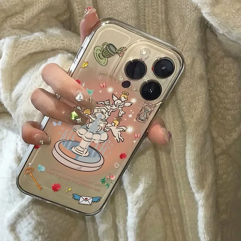 Милый чехол для телефона Fountain Angel Infinix Hot 50 40 30 30i 20 20i 12 12i 11 1010i 10s 9 8 Play NFC 4G 5G