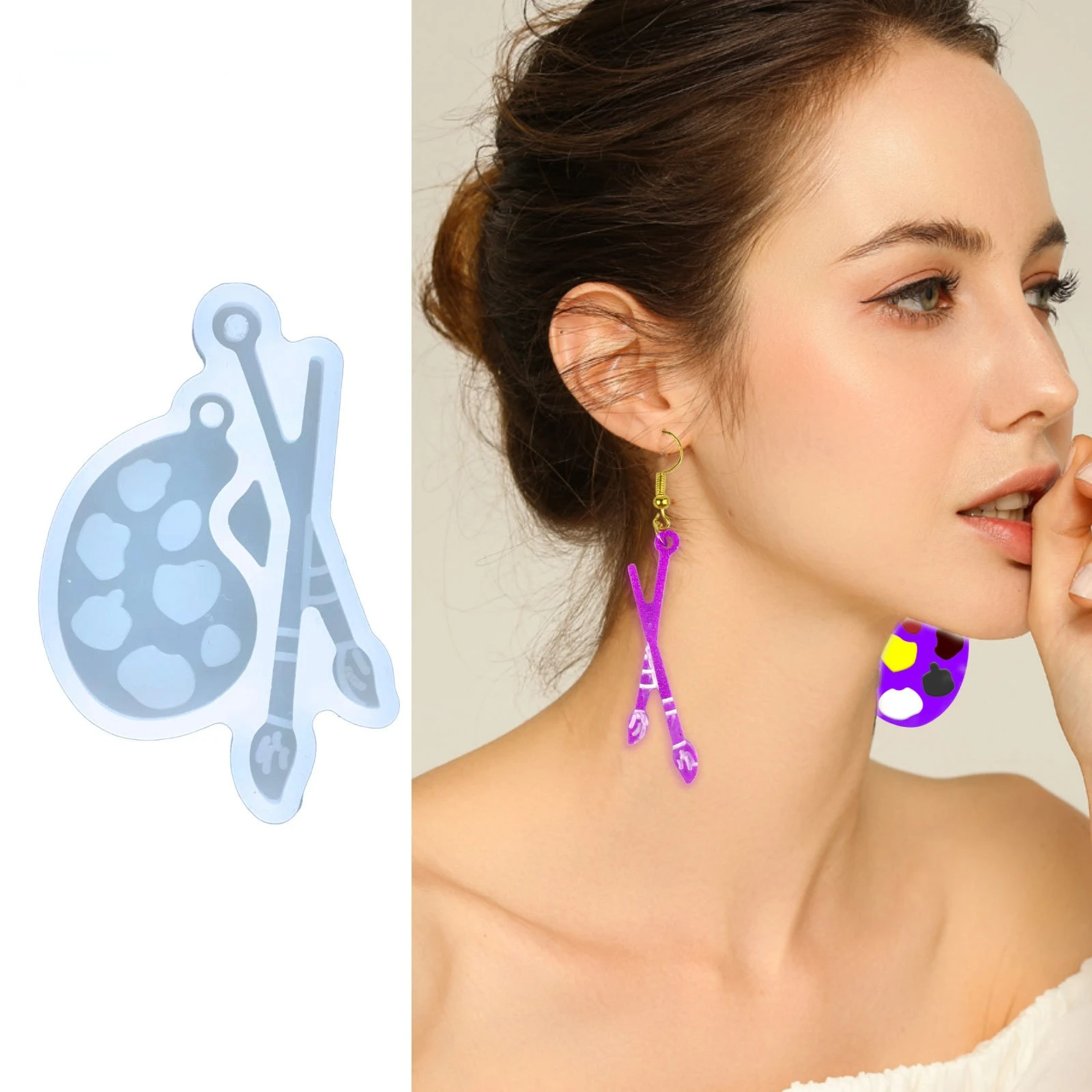 Серьги в палитре бриллиантовые серьги сделай сам подвесная форма силиконовая -