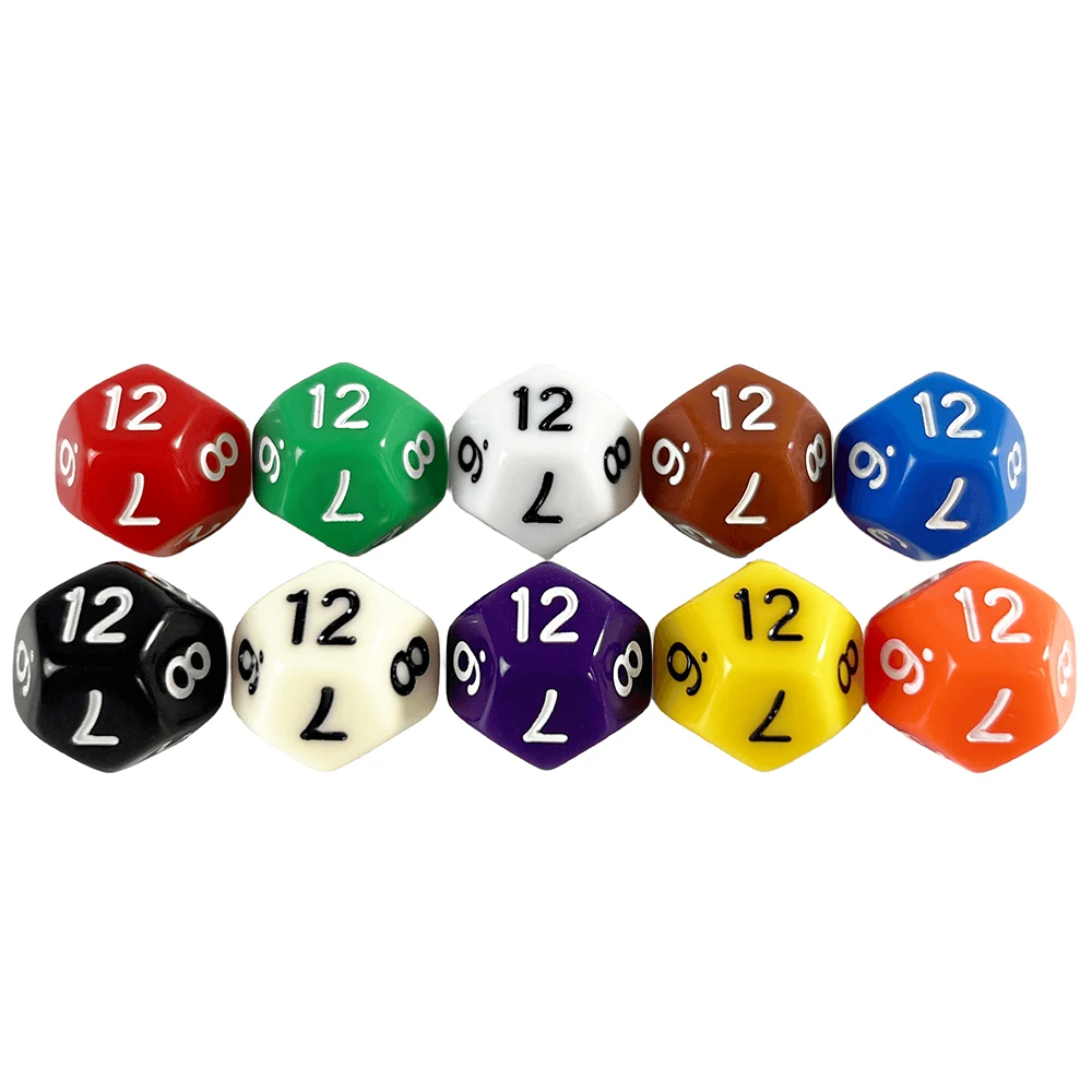 Набор цифровых игральных костей DND 12 Сторон 10 шт. многогранные игральные кости D12