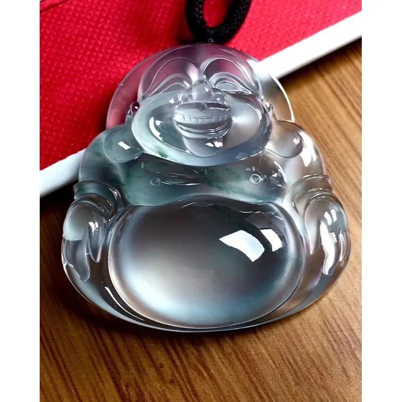 Натуральный полностью зеленый Подвеска Будды из нефрита и ледяного с