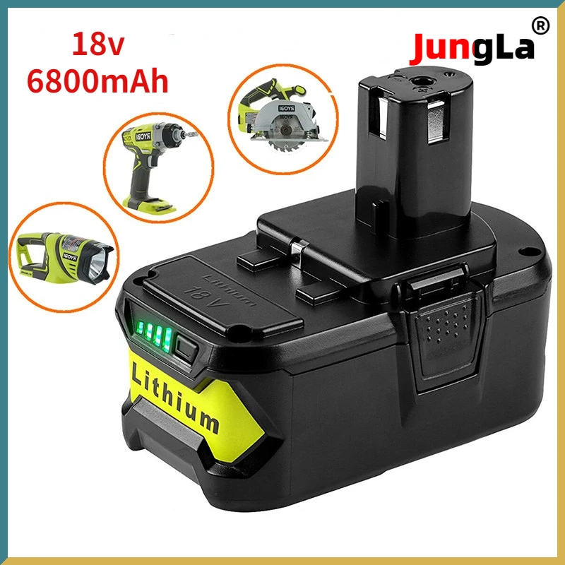 

Large capacity lithium-ion battery 18V 6800mAh for power tools Ryobi Hot P108, RB18L40 rechargeable battery pack Ryobi One