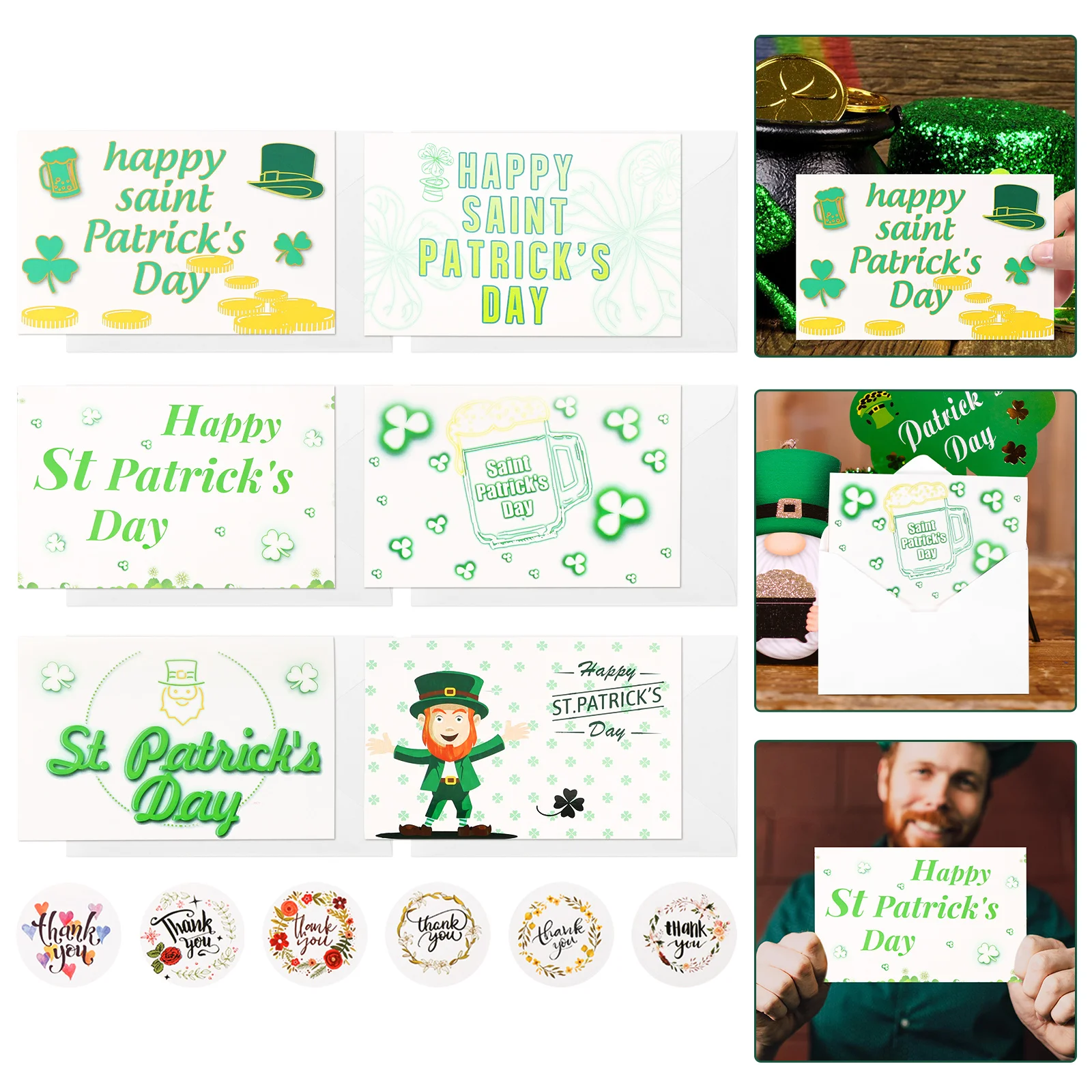 

12Pcs Kids St Patrick Cards St Patrick Cards Shamrock Greeting Cards St Patrick Day Decoration St Patrick Cards With Envelopes