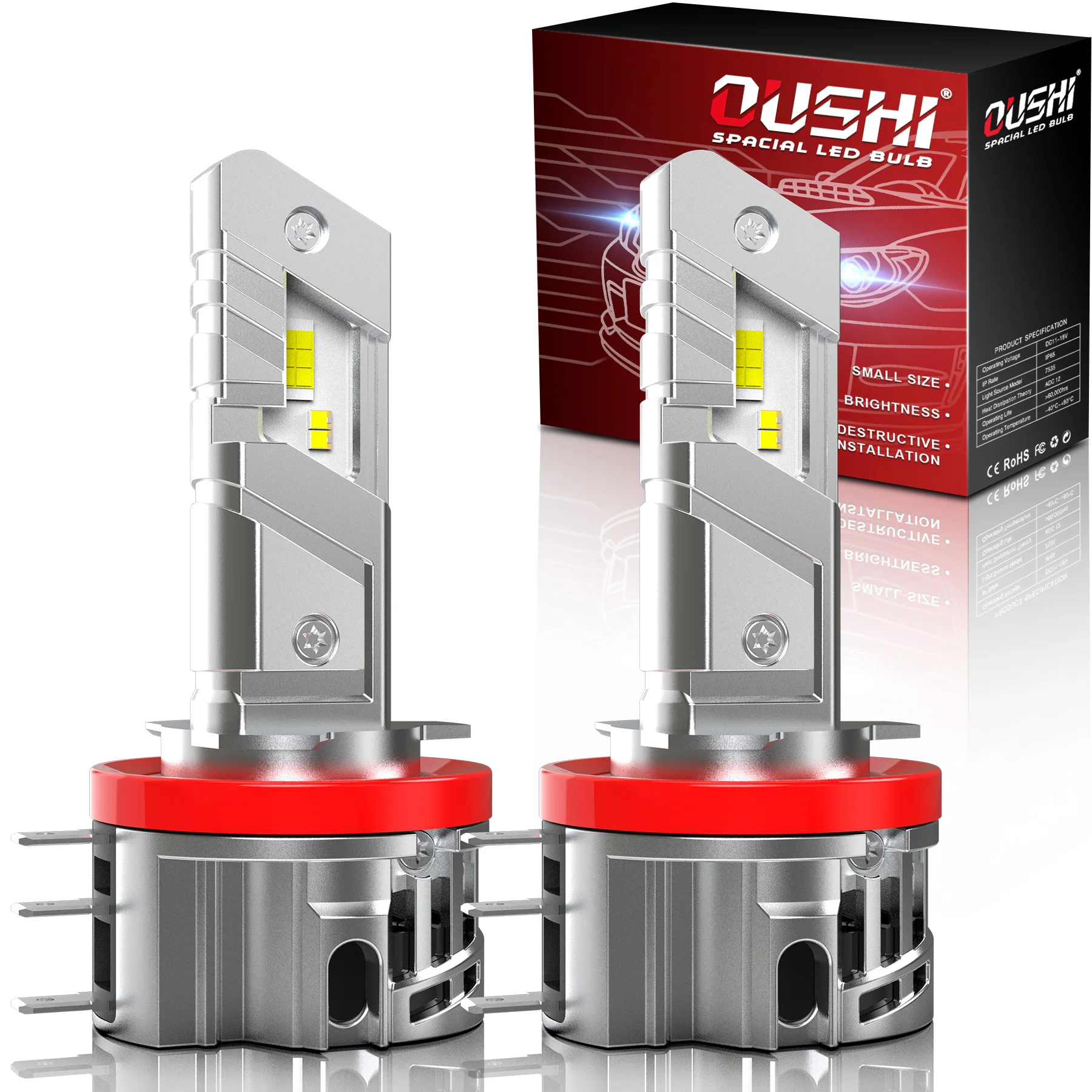 Фото OUSHI 2 шт. H15 светодиодная автомобильная лампа для фар Super Led 6000K белая лампа H15 Plug and Play адаптер не требуется для Ram 1500 Rebel TRX №1