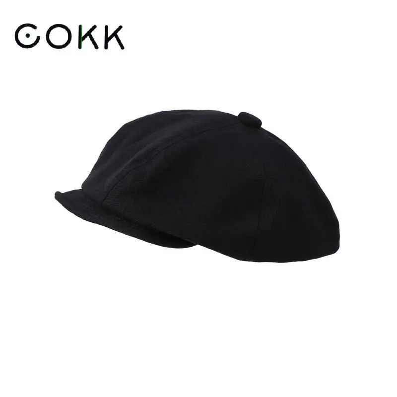 COKK Beret Women Hat Retro Black Painter Cap Octagonal Hats For Women Soft Beret Femme Women's Hat Casquette Gorro New 2023