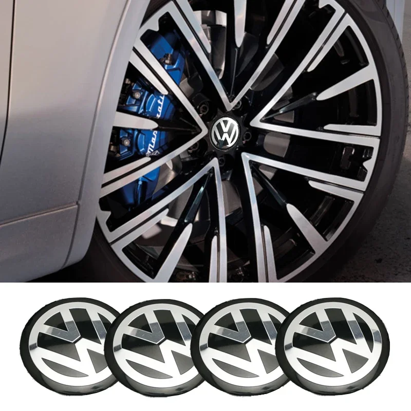 

4 шт., 56 мм, наклейки на колеса автомобиля, центральная крышка ступицы, эмблема автомобиля, значок, наклейка для Volkswagen GTI R-Line R Polo T5 Golf Passat Scirocco