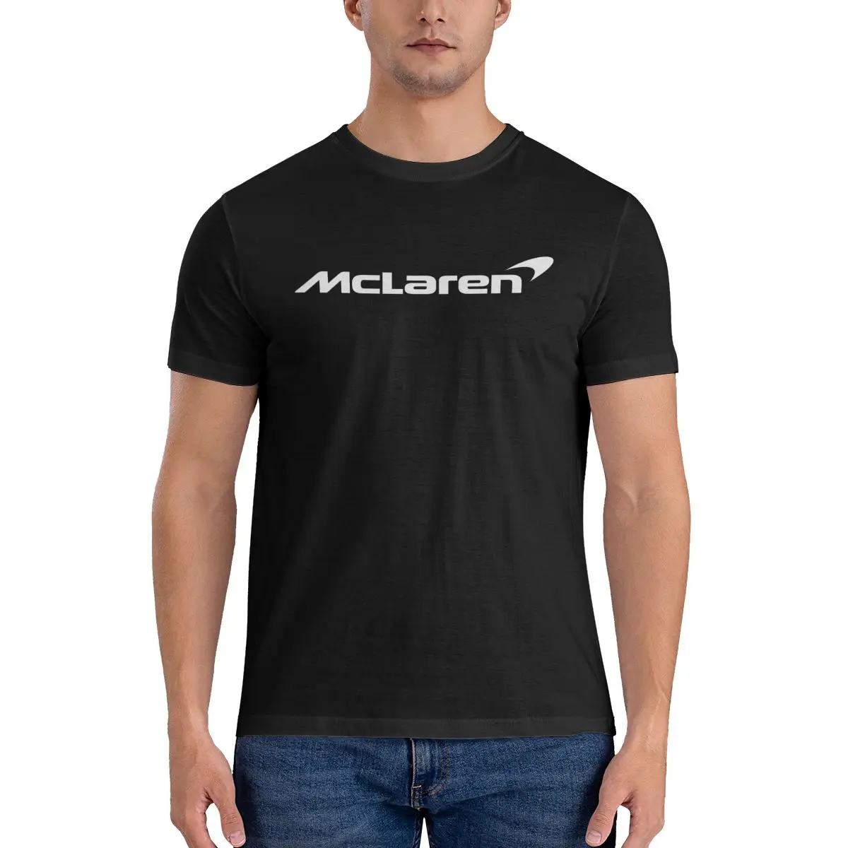 

Модная футболка McLaren с принтом, Хлопковая мужская футболка, мужские топы, забавная футболка с коротким рукавом