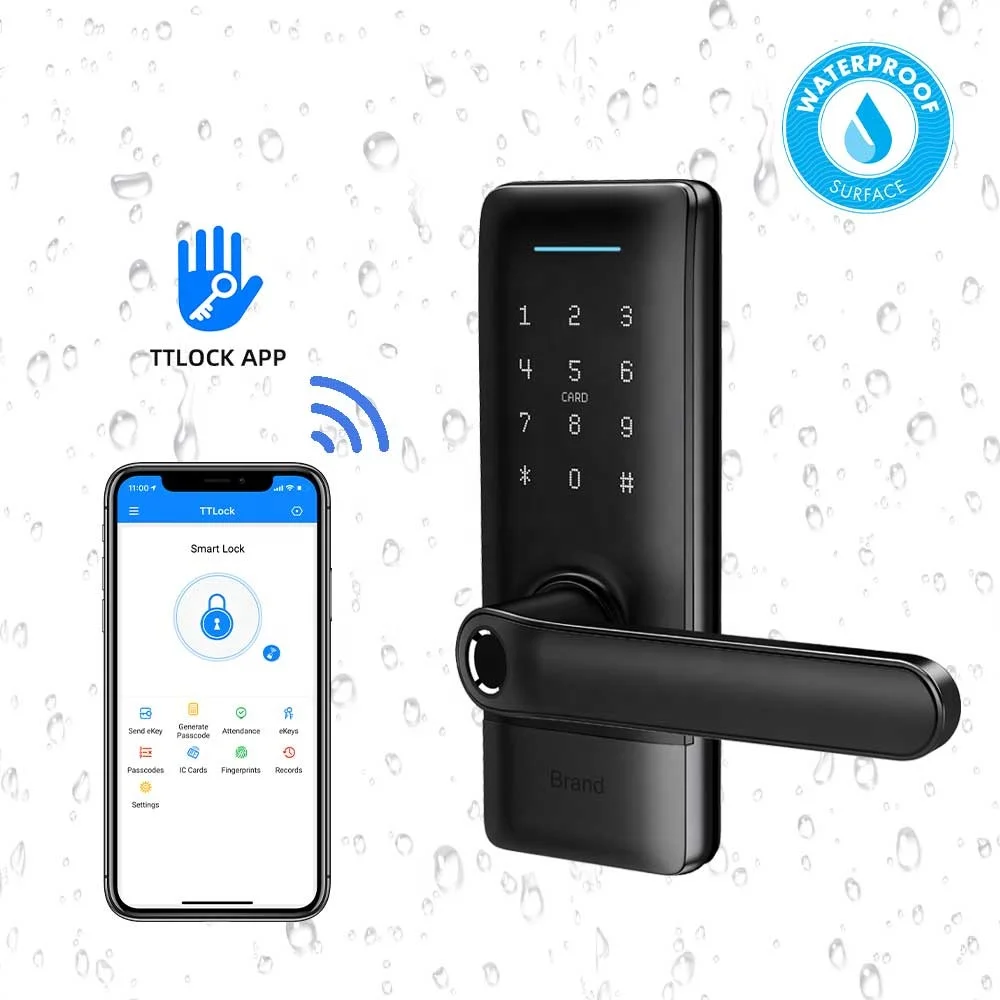 2021 Waterproof Remote Control Smart Door Lock anti-theft Recognition Biometric Smart Door Lock