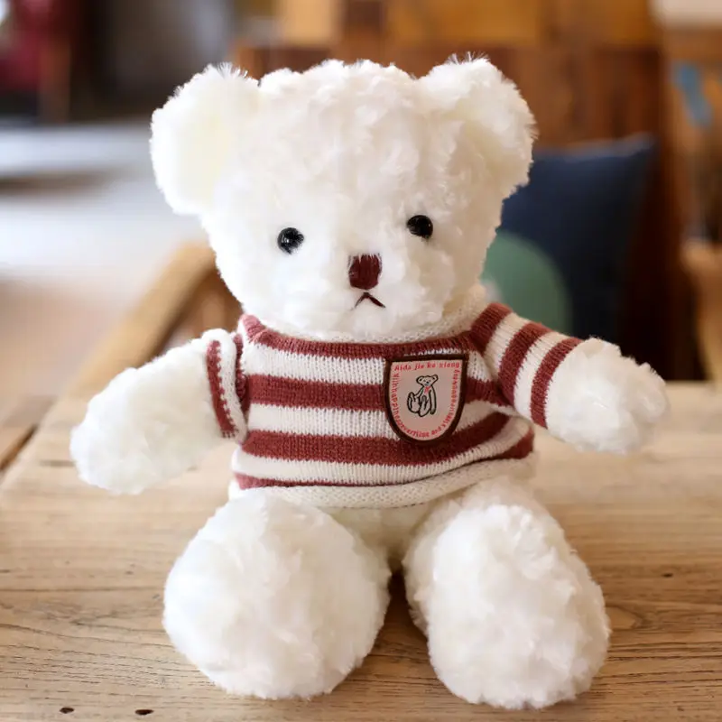 

30CM Lovely Teddy Bear Plush Toys Stuffed Soft Animal with Clothes Kawaii Dolls for Kids Baby Children Valentine Gift Cute