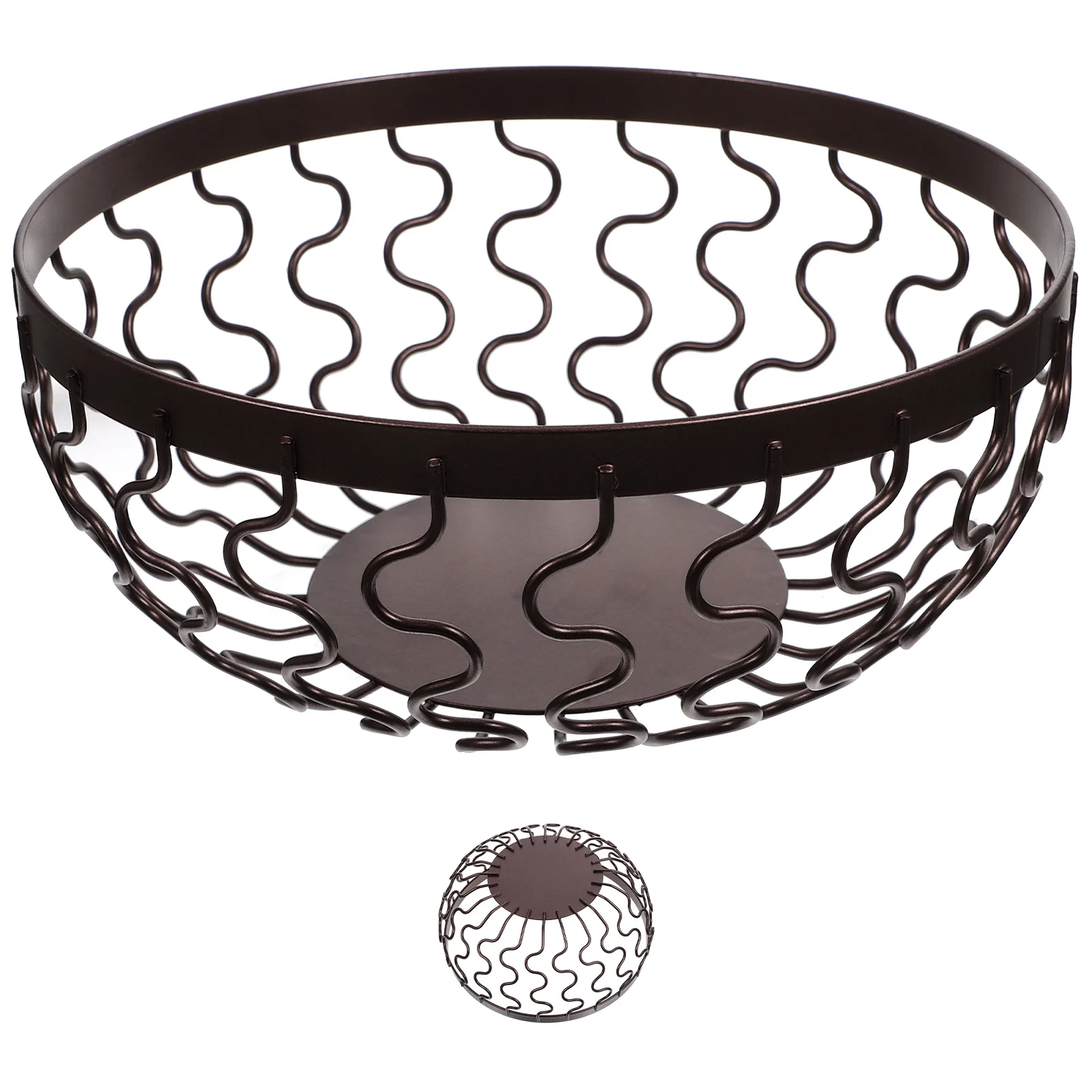 

Basket Fruit Bowl Storage Baskets Bread Wire Snack Kitchen Countertop Serving Iron Metal Dessert Candy Holder Vegetable Veggie