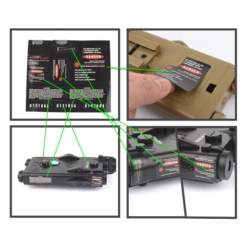 Тактический страйкбольный PEQ 15 DBAL NGAL батарейный блок версия без функции Лазерная