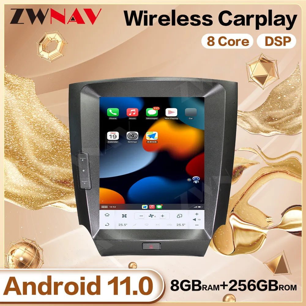 

256G Tesla Screen Android 11 Multimedia Player For LEXUS IS IS200 IS250 IS350 2005-2011 GPS Carplay Audio Radio Stereo Head Unit