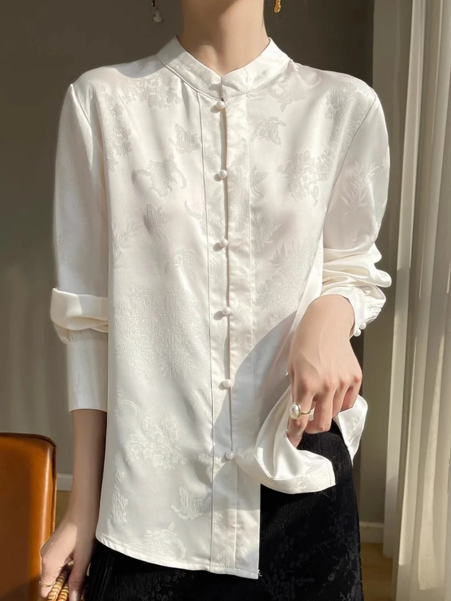 Новые китайские рубашки в национальном стиле женские 2023 осенние новые