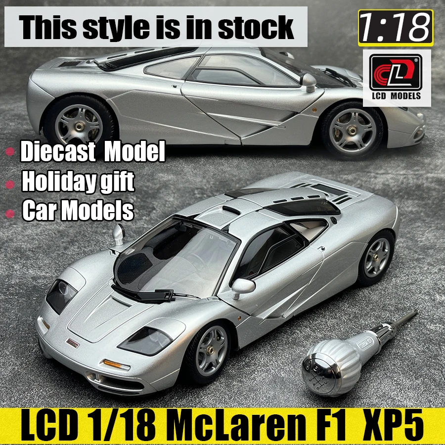 Фото NewS McLaren F1 XP5 Silver 1:18 ЖК-модель из сплава, модель автомобиля, спортивный автомобиль, статический дисплей, праздничная подарочная коллекция №1