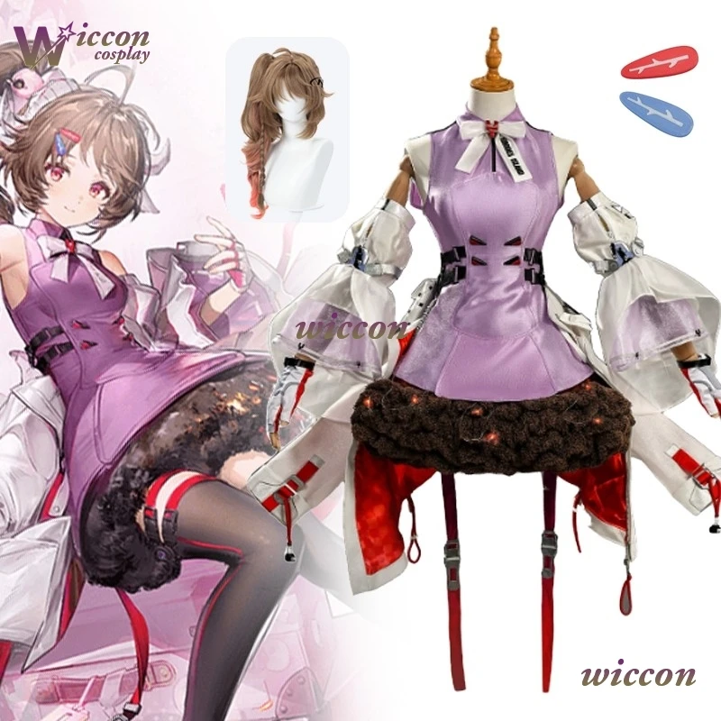 Фото Костюм для косплея Youkoo Game Arknights: Эндфилд Арделия, с париком, рожками, великолепное платье, наряд для Хэллоуина, ролевых игр, женский №2