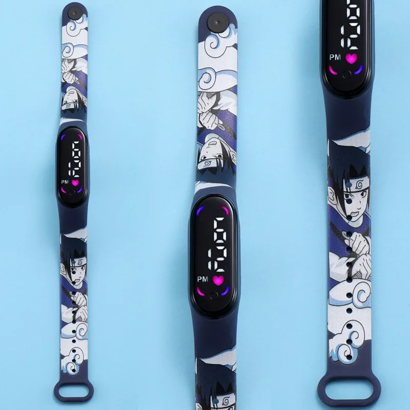 Часы Наруто удзумаки светодиодные водонепроницаемые спортивные электронные с